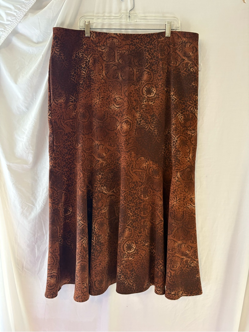 Cato Brown Patterned A-Line Skirt
